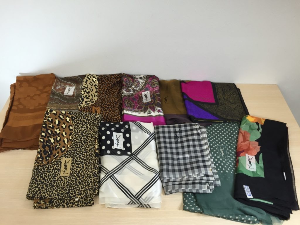 YSL イブサンローラン スカーフ11枚 まとめ 大量 タグ付き USED品