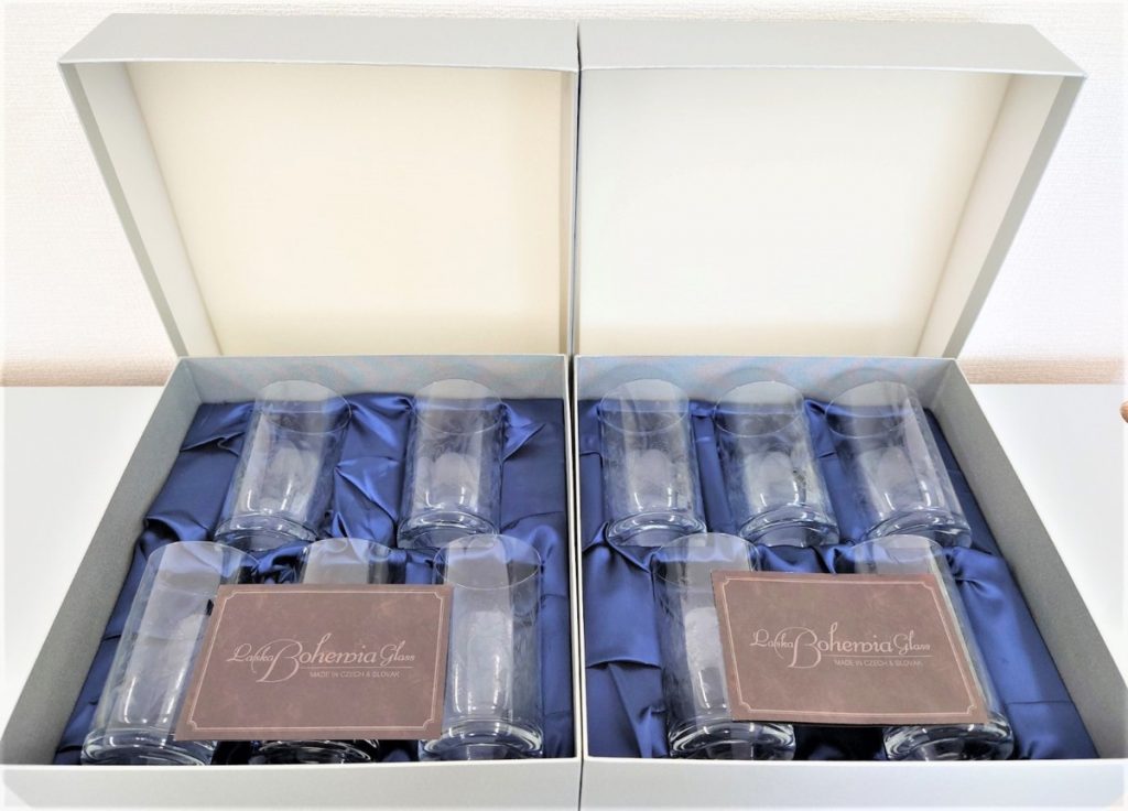 ボヘミアグラス BOHEMIA GLASS コップ タンブラー型 カッティンググラス 5個×２セット 箱付き