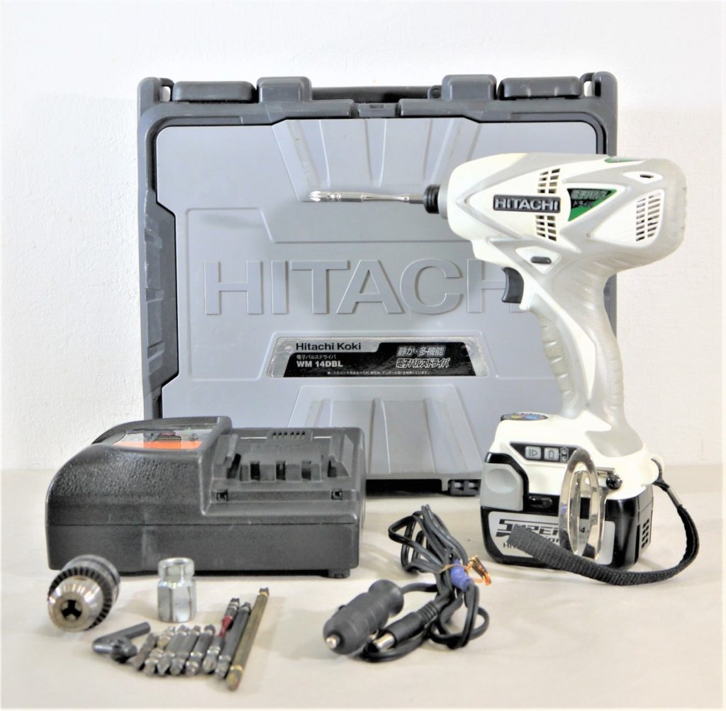 HITACHI 日立工機 14.4V 電子パルスドライバ WM14DBL 充電器・バッテリー1個(14.4V 6.0Ah)付き