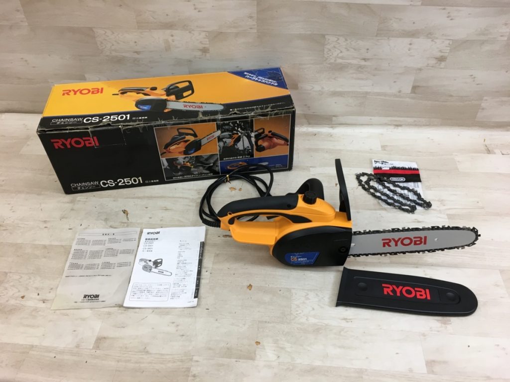 RYOBI チェンソー CS-2501 100V 8A 50/60Hz 6.3m/s 250mm ソーチェーン OREGON リョービ オレゴン 美品 元箱付き