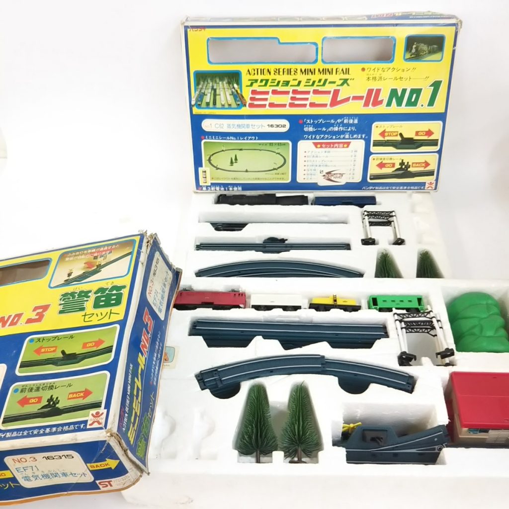 ジャンク バンダイ ミニミニレール NO.1/NO.3 まとめて C62蒸気機関車セット/警笛セット 鉄道模型 現状品