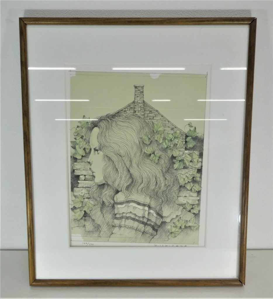 石阪春生 石の家 女のいる風景 162/170 真作保証