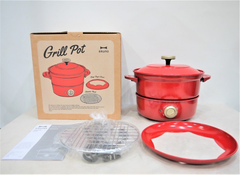 BRUNO ブルーノ/GRILL POT グリルポット レッド グリル鍋 多機能電気鍋 ホーロー 北欧雑貨