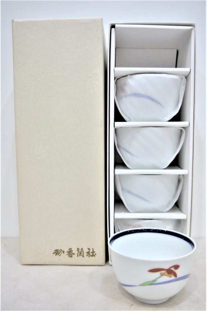 香蘭社 オーキッドレース 湯呑 5客セット 和食器 食器 保存箱付