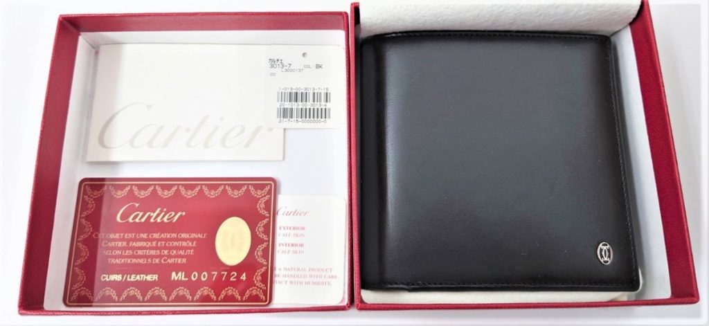 カルティエ Cartier 二つ折り財布 ブラック 黒