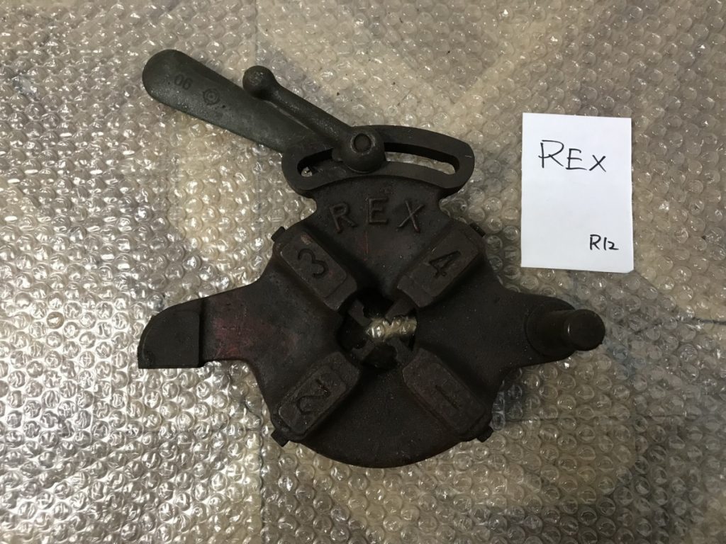 REX ダイヘッド 小 1/4 ～ 3/8 ねじ切り機 手動切上 パイプマシン レッキス 現状品 (R12)