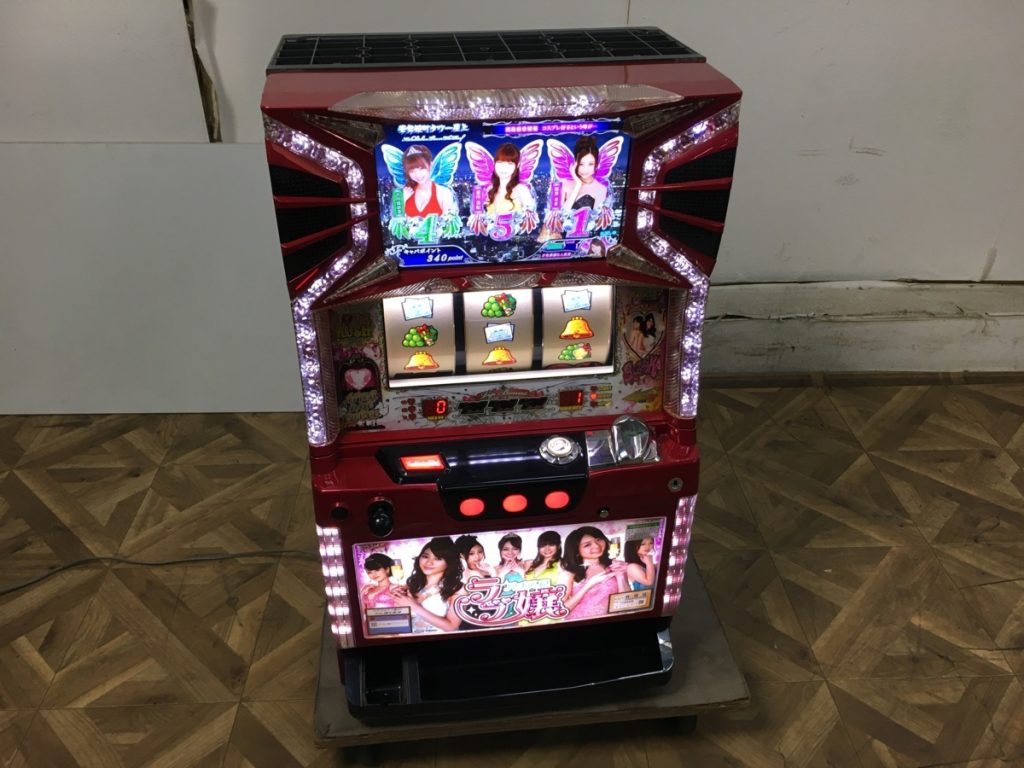 オリンピア パチスロ実機 パチスロ ラブ嬢 メダル不要機 鍵付き 100V 家庭用電源対応 コイン不要 スロット