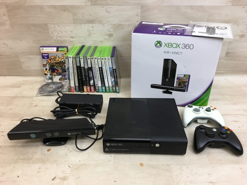 Microsoft XBOX 360 E CONSOLE 4GB＋KINECT ソフト16本 初期化済み マイクロソフト エックスボックス Xbox