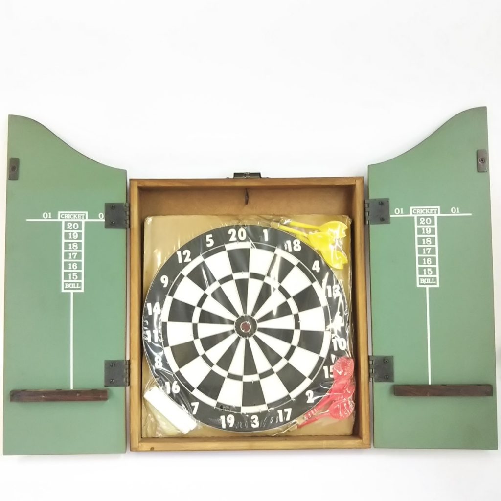 未使用 ダーツセット アンティーク 木製ケース入り インテリア 現状品
