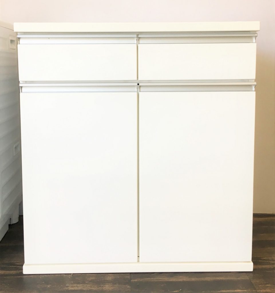 中古品　キッチン　キャビネット　ホワイト