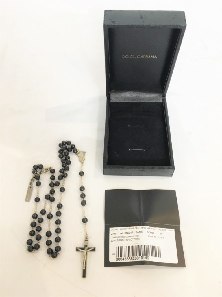 D&G ドルチェ＆ガッバーナ ロザリオネックレス ブラック×シルバー