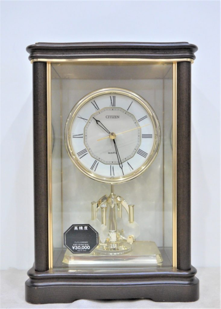 CITIZEN シチズン 置き時計 QUARTZ クォーツ 高精度 クリスタル回転飾り付き フェラント(4RG569)動作品