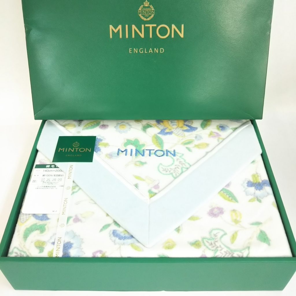 未使用 MINTON ミントン 綿毛布 140×200cm 綿100% 寝具 現状品
