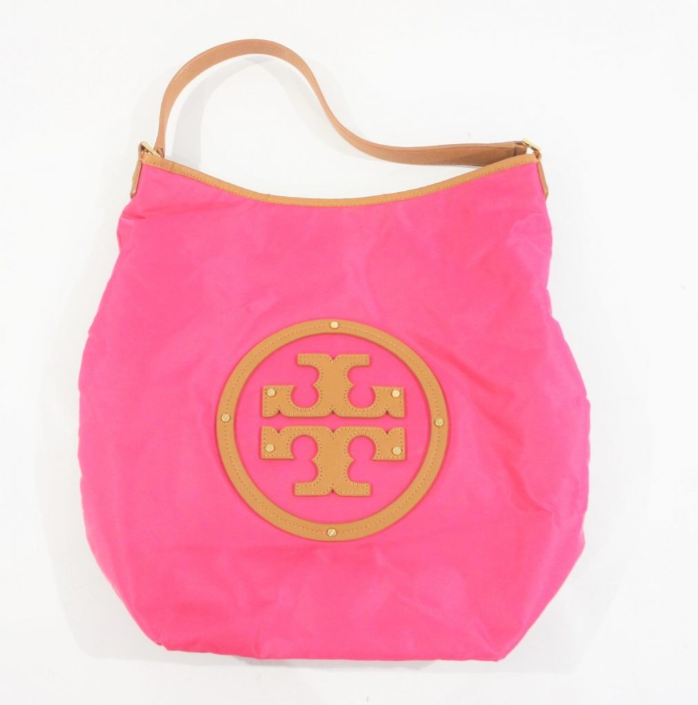 トリーバーチ TORY BURCH ショルダーバッグ ナイロン×レザー ピンク×ライトブラウン