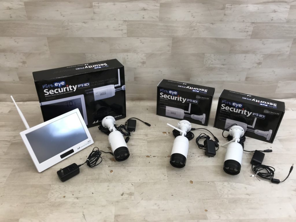 ドコでもeye Security SC05ST ワイヤレス セキュリティカメラ モニター 防犯カメラ SCWP06FHD 増設カメラ2台付