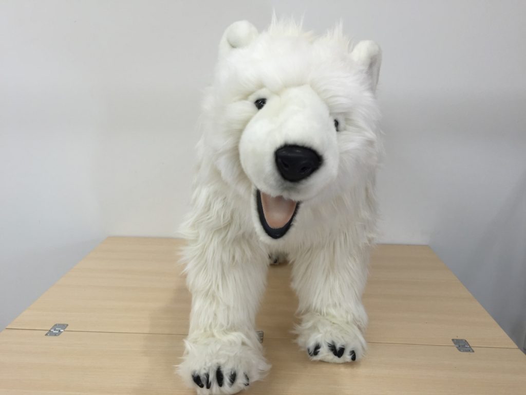 ハンサ HANSA スツール シロクマ 約110cm 白クマ ぬいぐるみ 人形 置き物