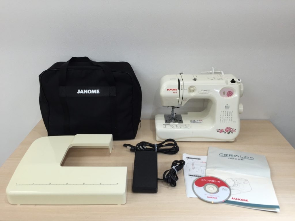 JANOME ジャノメ コンパクト電子ミシン ES-8 フットコントローラー ワイドテーブル付