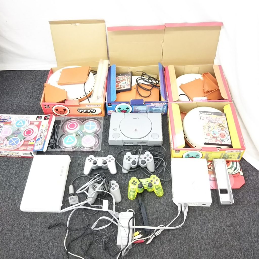 大量 ジャンク テレビゲーム いろいろまとめて 太鼓の達人/Wii/プレステ/PSコントローラーなど 現状品