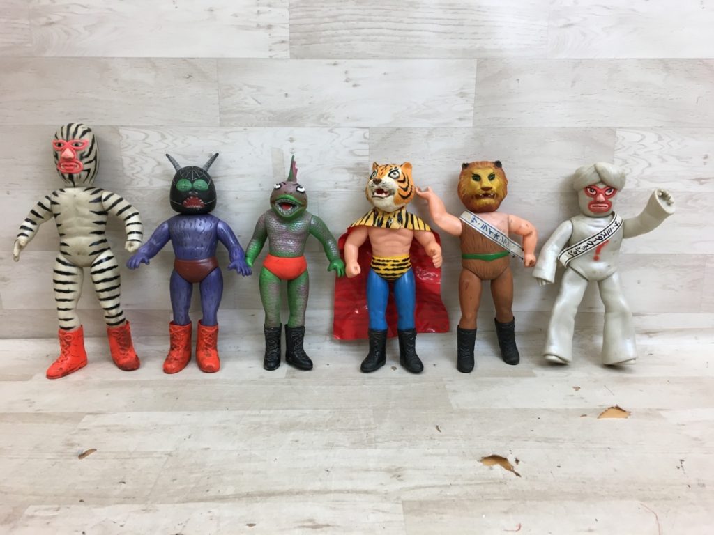 中島製作所 タイガーマスク ソフビ 6点セット 亀マーク 梶原一騎 辻なおき グレートゼブラ ライオンマン 等 現状品