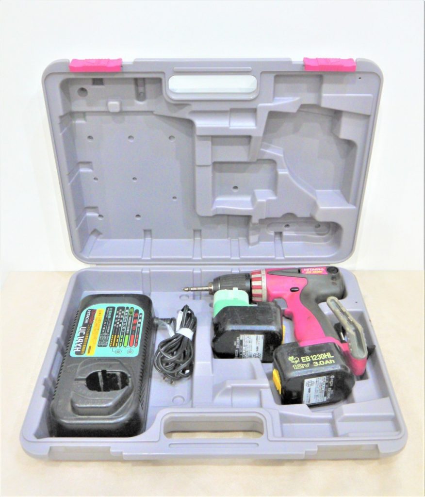 HITACHI 日立工機 電動ドライバー 電動工具 充電式 バッテリー2個付き コードレスドライバドリル DS120M