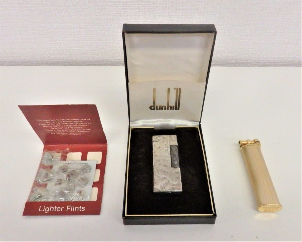 GASLIGHTER ガスライター 4点セット Dunhill ダンヒル ローラー式 USRE 24163 PATENTED 箱、付属品有＆ガスライター3点