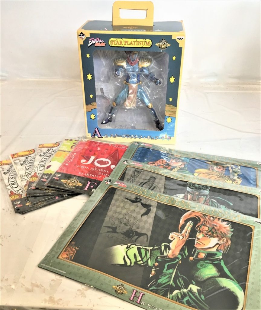 ジョジョの奇妙な冒険　A賞スタープラチナフィギュア　H賞ビジュアルマット　F賞バンダナまとめ