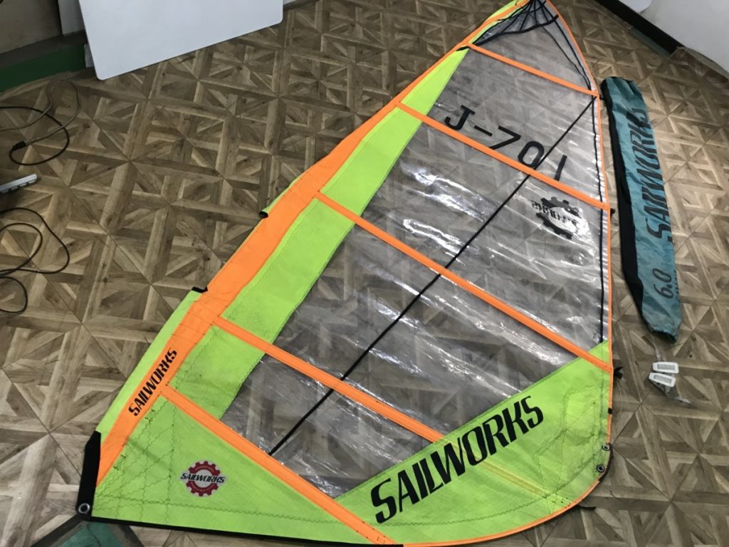 SAILWORKS 6.0 EPOXY LITE 470 イエロー オレンジ セイルワークス ウインドサーフィン セイル 現状品