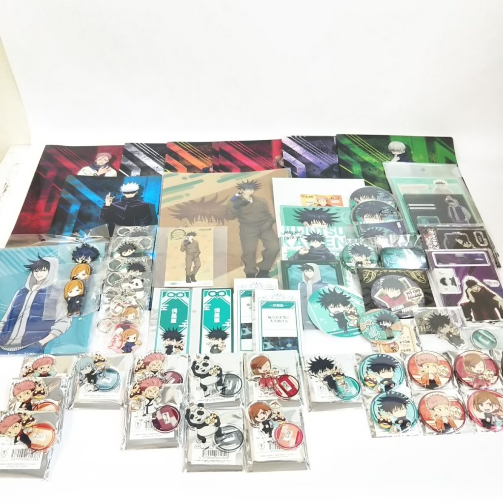 大量 未使用 呪術廻戦 グッズいろいろまとめて クリアファイル/アクリルスタンド/缶バッジなど 現状品