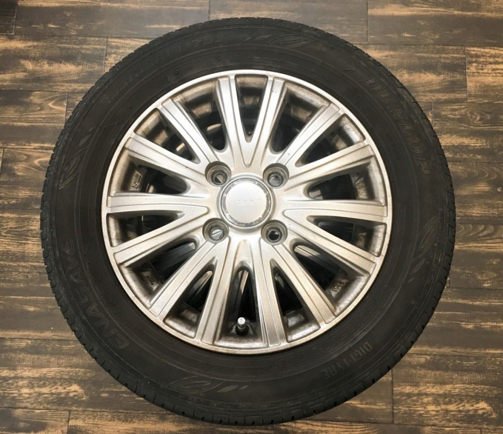 中古品　ダンロップ DUNLOP デジタイヤ EC202 155/65R13 73S ホイール付き 4本セット