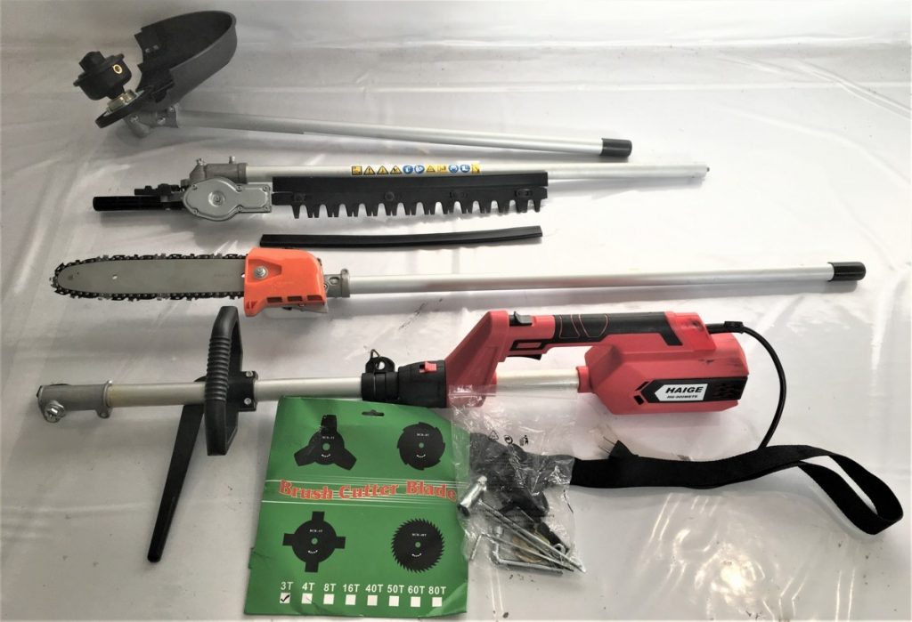 HAIGE 高枝切り電動チェーンソー 多機能園芸機 HG-900WETE 草刈り 生垣バリカン電動 ヘッジトリマー