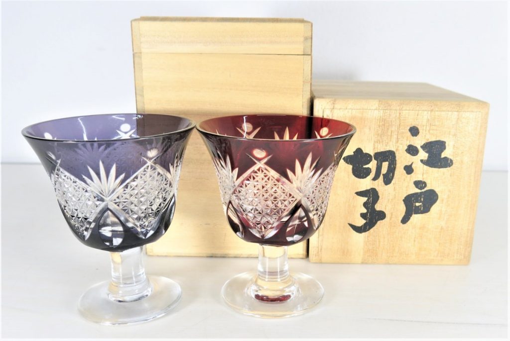 伝統工芸士 藤崎清一作 江戸切子 ペアグラス