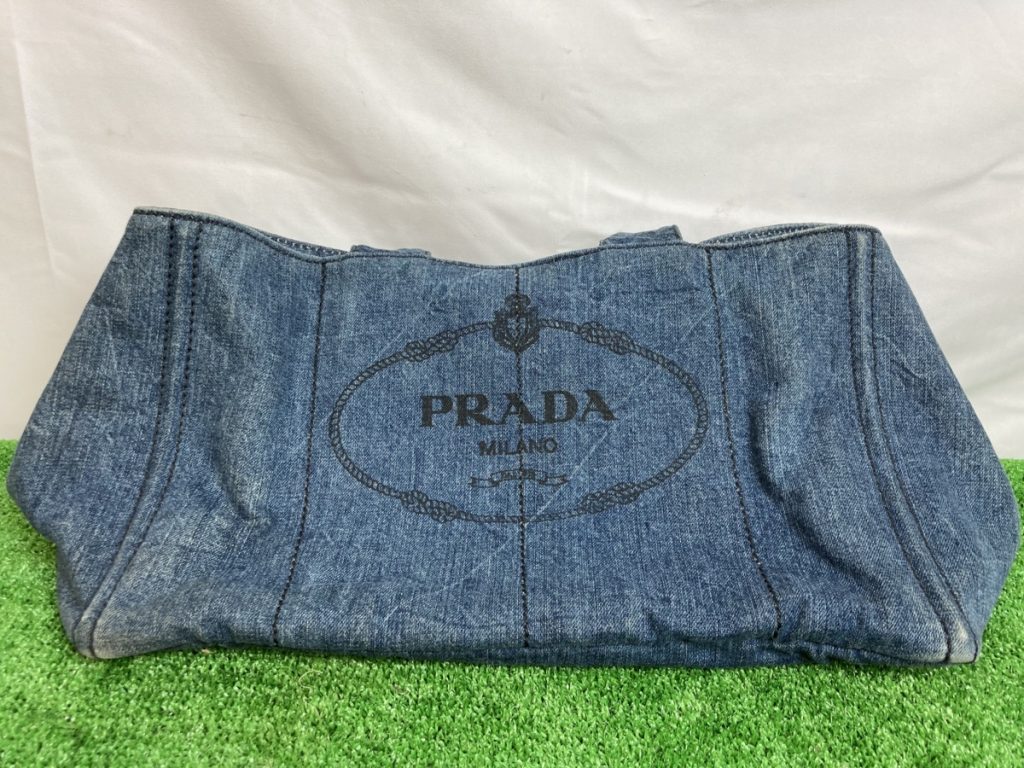 PRADA プラダ　ハンドバック　CANAPA　カナパ　デニム　レディース　ゴールド金具　トートバッグ