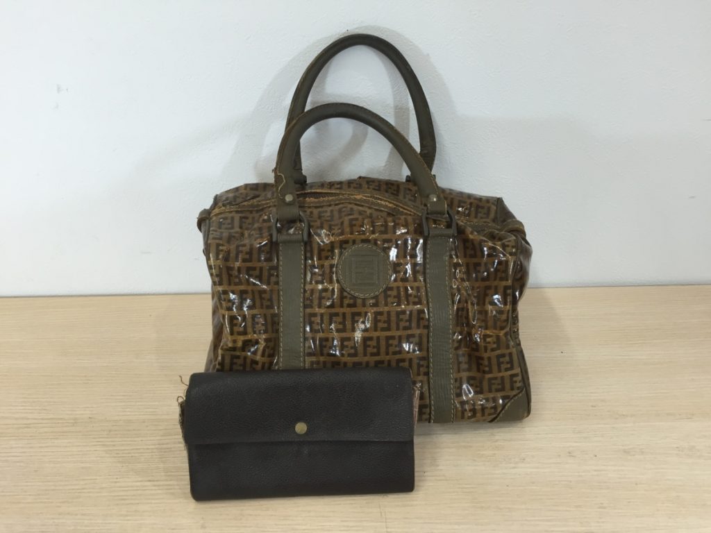 ブランド品ジャンク品２点セット ルイヴィトン 長財布 フェンディ ボストンバッグ