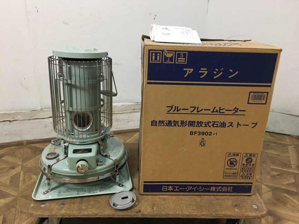 Aladdin ブルーフレームヒーター BF3902-1 G 自然通気形開放式石油ストーブ 2004年製 グリーン アラジン 元箱付 現状品