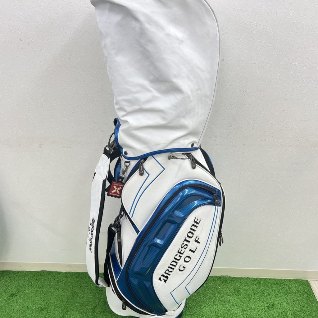 ゴルフ キャディーバッグ BRIDGESTONE ブリヂストン ブルー×ホワイト ヘッドカバー SWORD