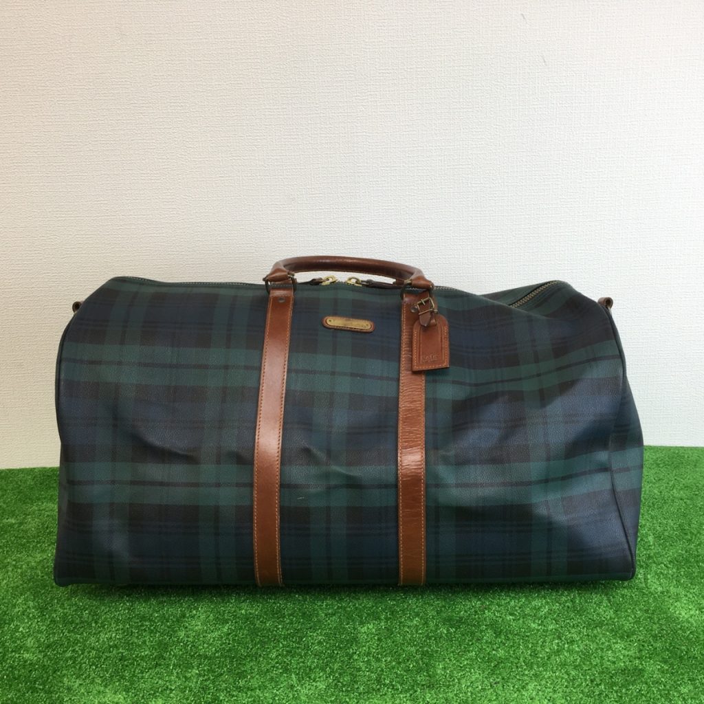 POLO RALPH LAUREN ボストンバッグ チェック ショルダーバッグ メンズ レディース　旅行　トラベル　緑　グリーン