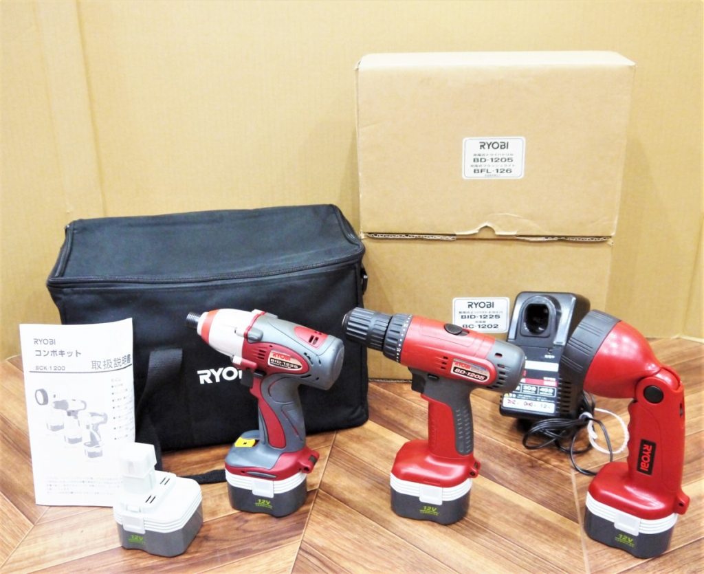 RYOBI リョービ・充電式インパクトドライバ BID-1225・充電式ドライバドリル BD-1205 セット