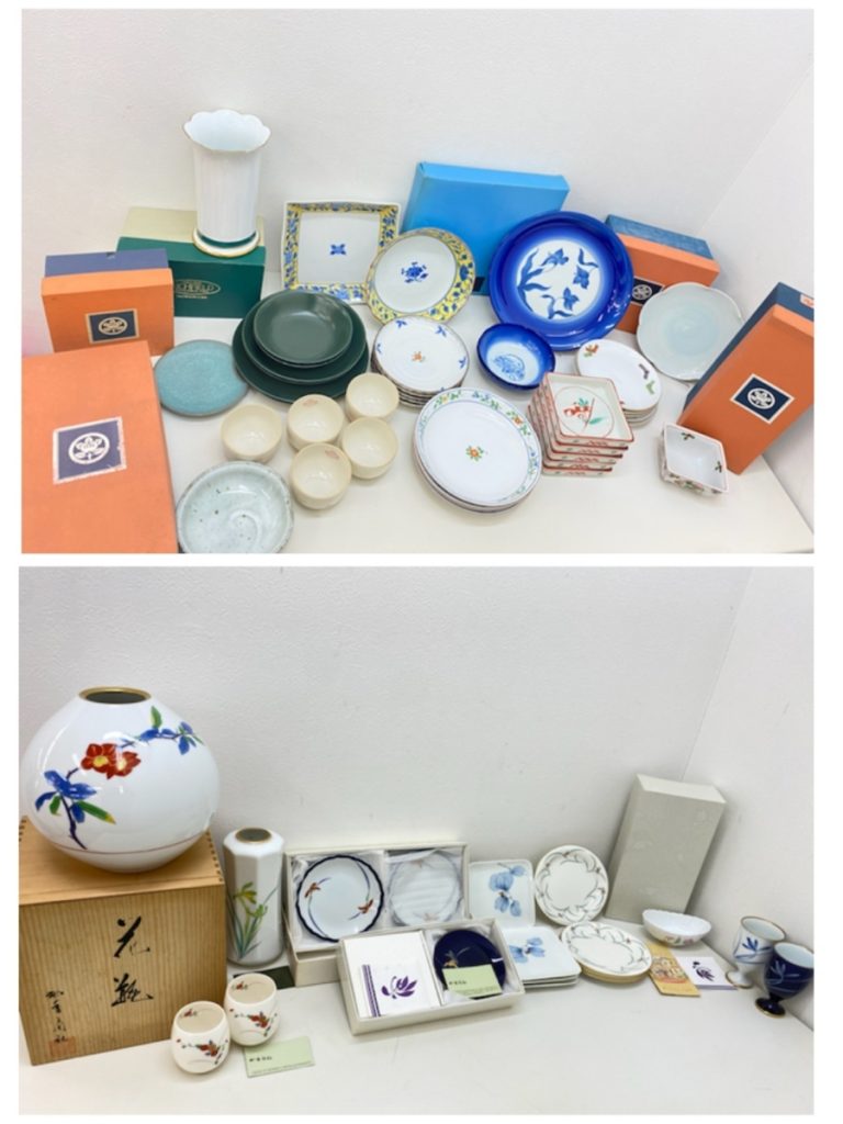 和食器まとめ 香蘭社 KORANSYA 小鉢 皿 花瓶 木箱入り 茶托 湯呑 伝統工芸 たち吉