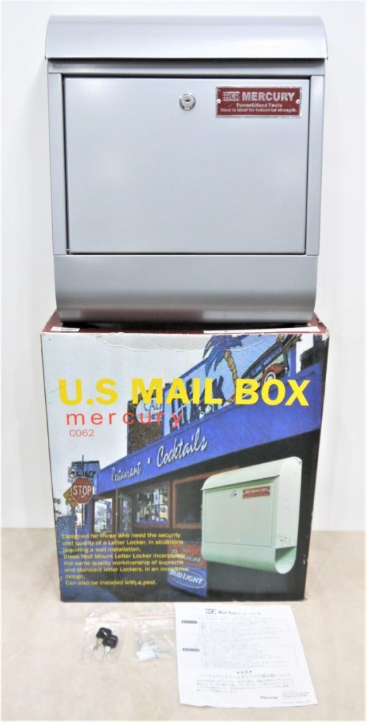 mercury/マーキュリー メールボックス C062 シルバー アメリカン 郵便受け ポスト 鍵2個付き