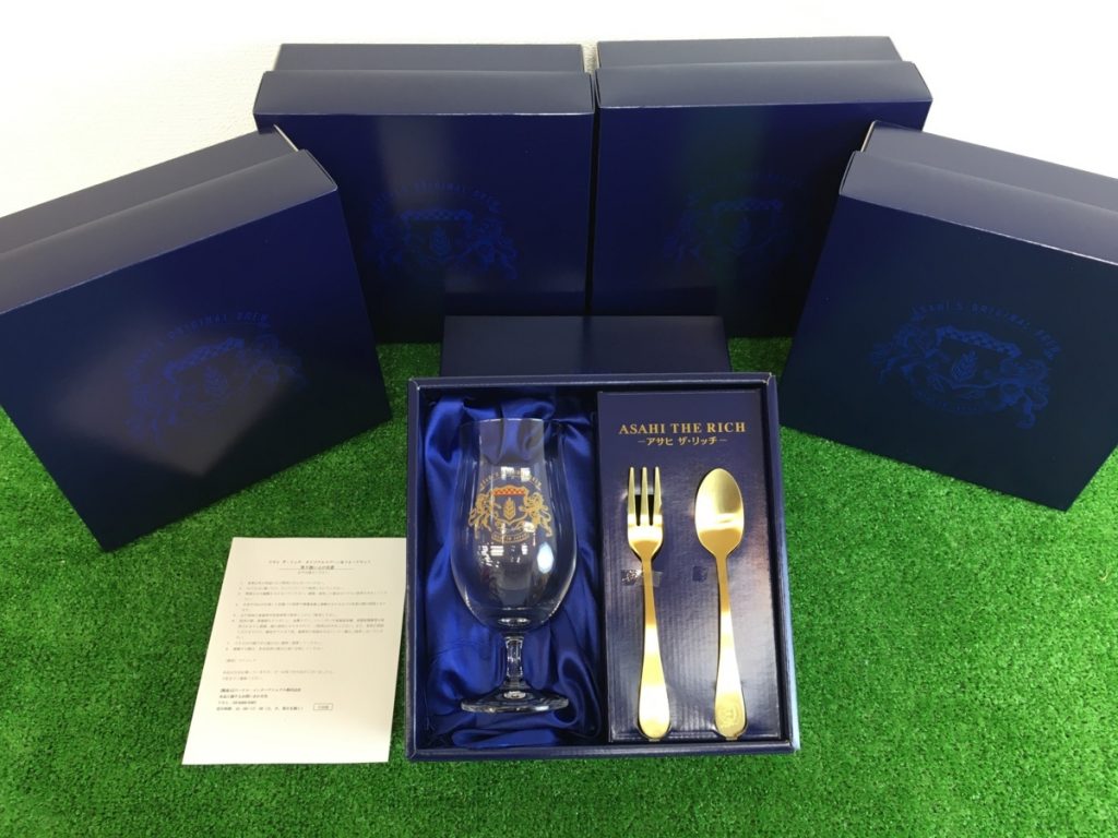 非売品　アサヒ　ザ・リッチ　オリジナルグラス・スプーン＆フォークセット　５セット　キャンペーン　2021　夏