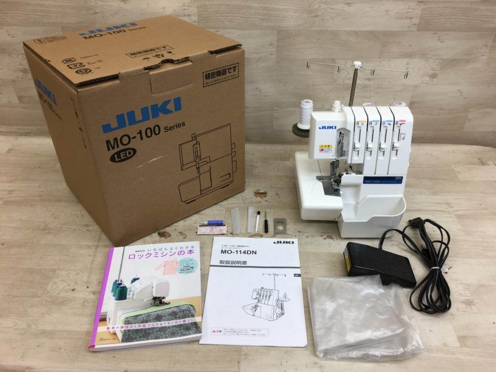 JUKI オーバーロックミシン MO-114DN 2本針 4本糸 差動調整付き 動作確認済み 元箱付き ジューキ