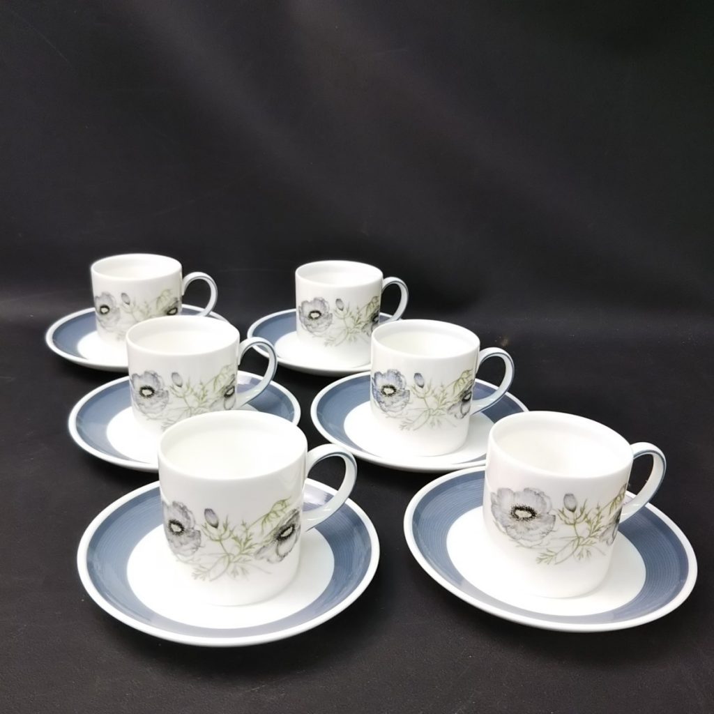 美品 WEDGWOOD ウェッジウッド GLEN MIST カップ&ソーサー 6客セット Susie Cooper Design 現状品