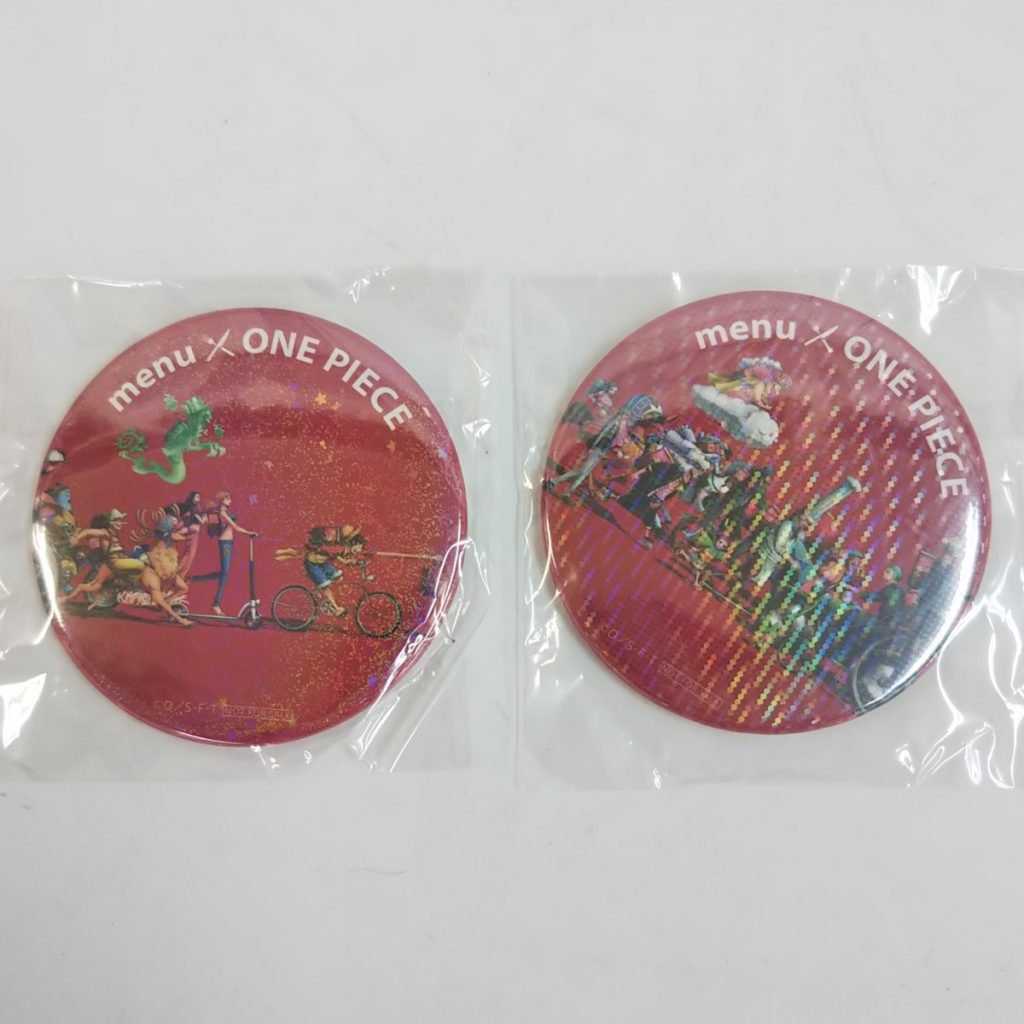 未使用 menu×ONE PIECE ワンピース 缶バッジ ホロ×2点 非売品