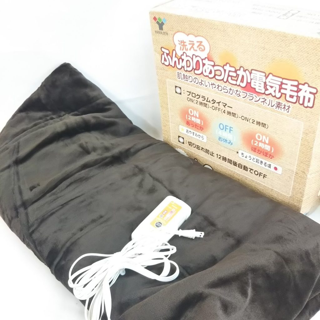動作品 山善 ふんわりあったか電気毛布 YMJ-18WF 2013年製 188cm×130cm 寝具 現状品