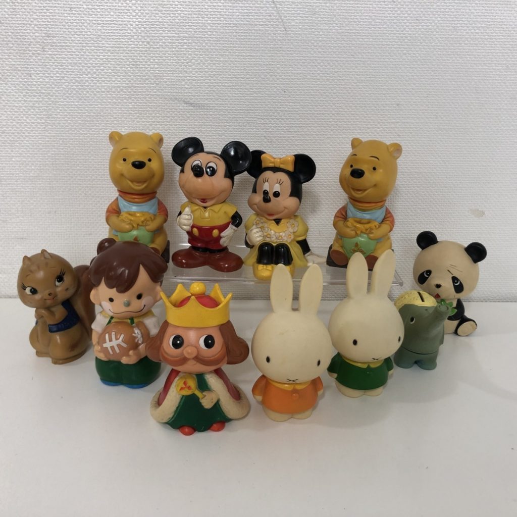 レトロ 貯金箱 11体 セット　ミッキーマウス プーさん ミッフィーちゃん ミニー 三菱銀行 商工中金 共和埼玉 幸福相互