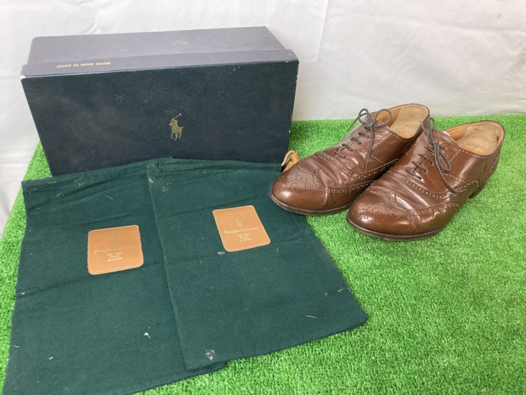 POLO RALPH LAUREN　ポロラルフローレン　レザーシューズ　革靴　茶　ブラウン　メンズ　汚れ、傷あり