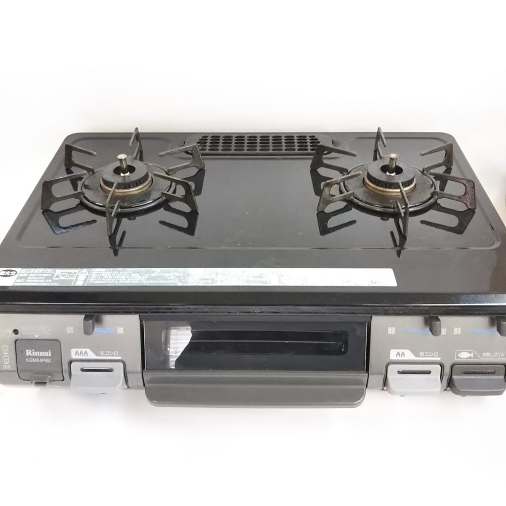 リンナイ ガスコンロ KGM64PBK 都市ガス RT64JH-L 年式不明 ガステーブル 動作未確認 現状品