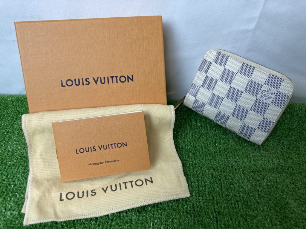 LOUIS VUITTON　ルイヴィトン　ダミエ　アズール　小銭入れ　コインパース　ミニ財布　箱付　ファスナー部分に汚れ有