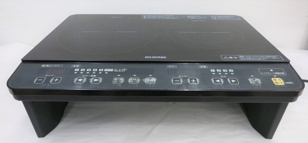 アイリスオーヤマ 2口 IHコンロ IHK-W1S-B 2017年製 IH調理器 IHクッキングヒーター
