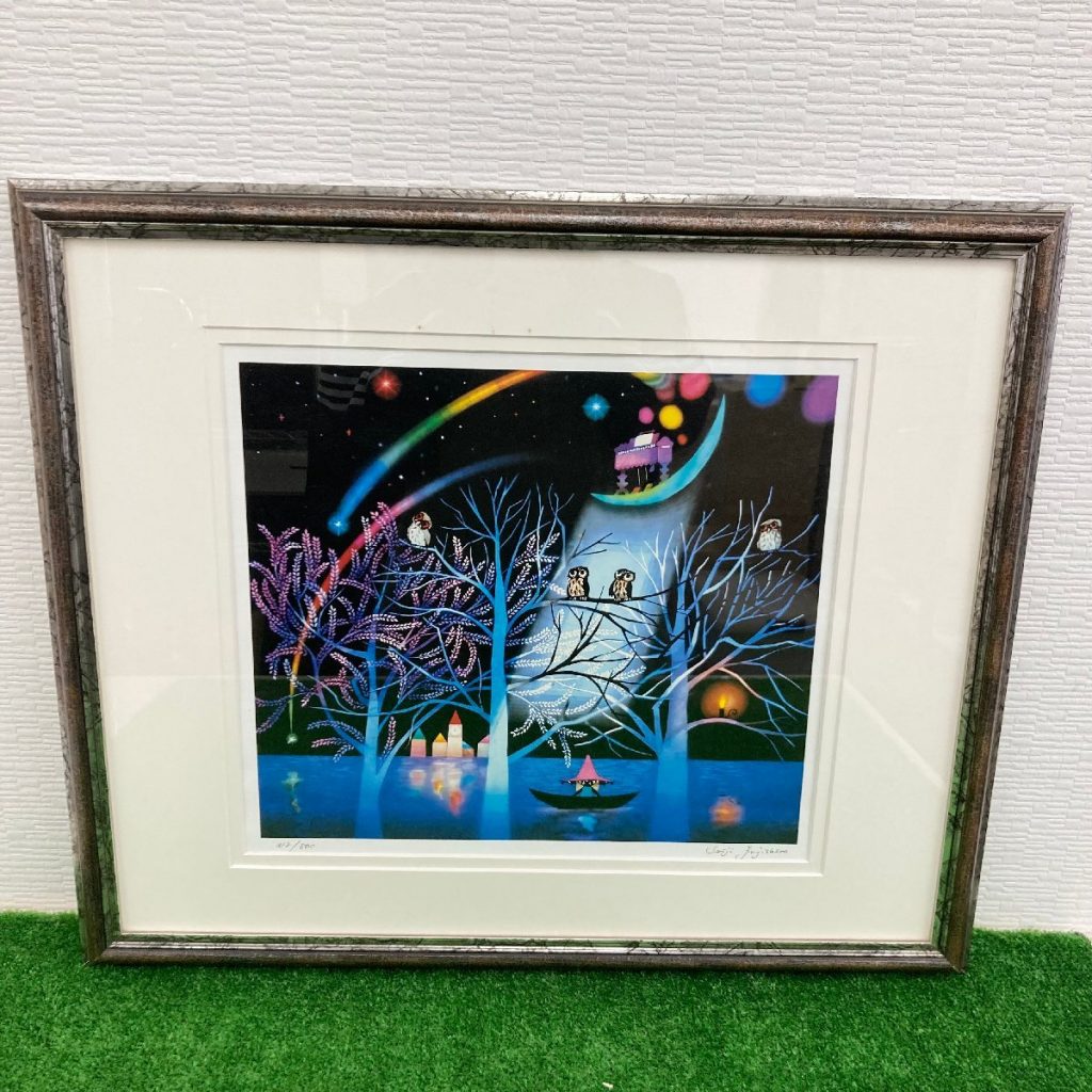 藤城清治「ふくろうの森」ダイヤモンド・スクリーニング NO.318　証明シール